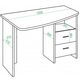 Письменный стол СКЛ-Крл 120 ШК ЛЕВ