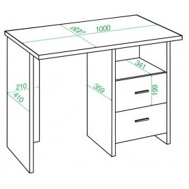 Письменный стол СКЛ-Прям100Р КШ