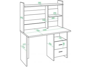Письменный стол Беланта-Прям120Р+НКЛ-120 БЕ