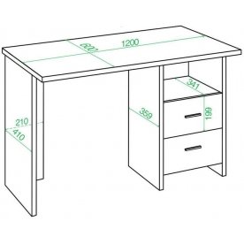 Письменный стол СКЛ-Прям120Р В