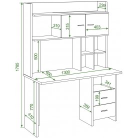 Письменный стол СКЛ-Прям130+НКЛХ-130 К