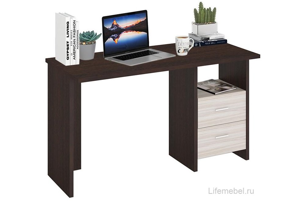 Письменный стол Беланта-Прям130 ВК венге / карамель