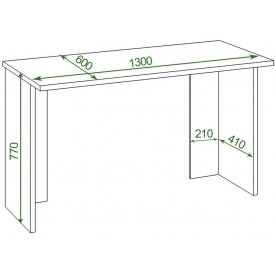 Письменный стол СКЛ-Прям130Р(без тумбы) Н