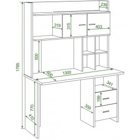 Письменный стол СКЛ-Прям130Р+НКЛХ-130 КВ