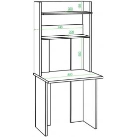 Письменный стол СКЛ-Прям80+НКЛХ 80 ВК
