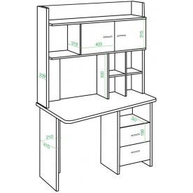 Письменный стол СКЛ-Трап120+НКЛХ -120 КВ ЛЕВ