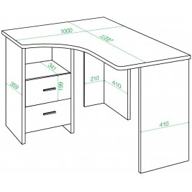 Письменный стол СКЛ-Угл 120 Н ПРАВ