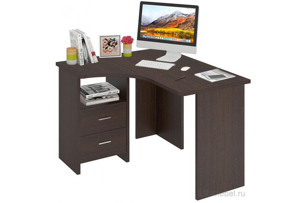 Письменный стол Беланта-Угл 120 В левый венге