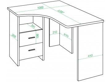 Письменный стол Беланта-Угл 120 ВК ПРАВ