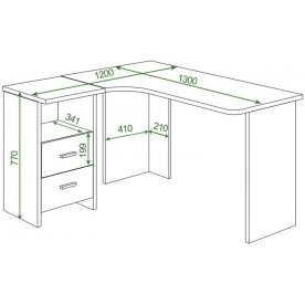 Письменный стол Беланта-Угл 130 Н ЛЕВ
