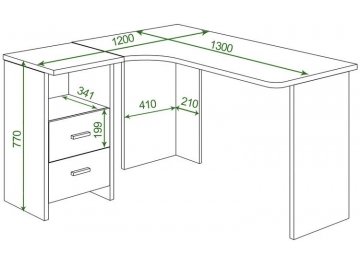 Письменный стол Беланта-Угл 130 ВК ПРАВ