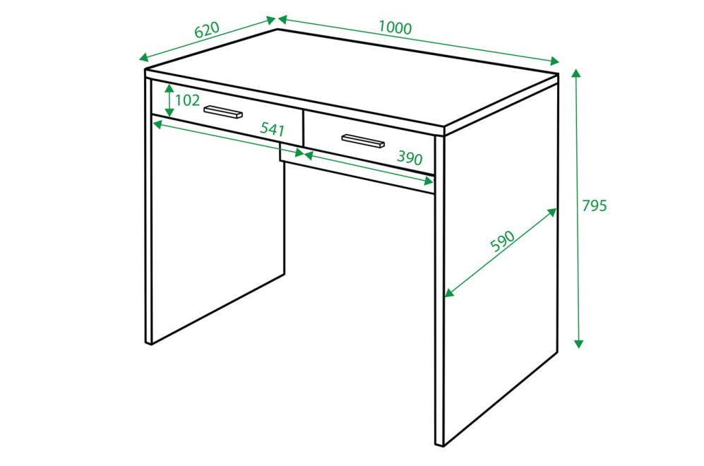 Письменный стол Дарина-22С БЕ белый