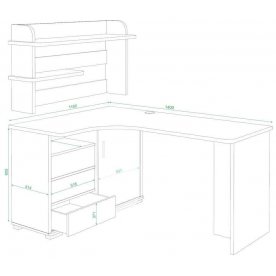 Письменный стол СР-145 ШКШ-ПРАВ правый