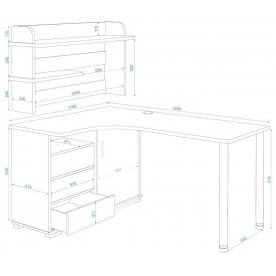 Письменный стол СР-145М Н-ПРАВ правый