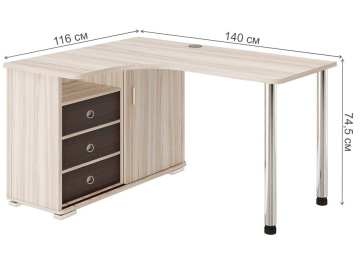 Письменный стол Жаспера-145СМ КВК левый