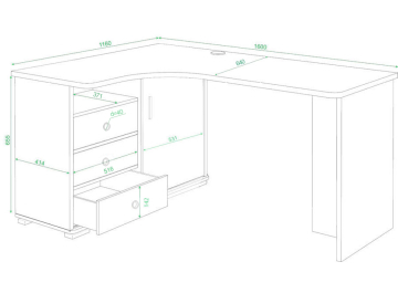 Письменный стол Жаспера-165С