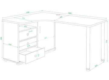 Письменный стол Жаспера-165СМ