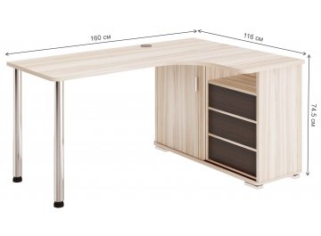 Письменный стол Жаспера-165СМ КВК правый
