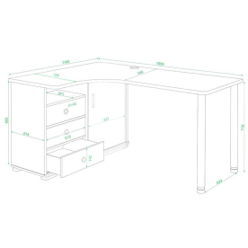 Письменный стол Жаспера-165СМ