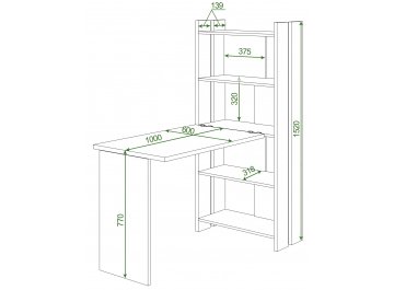 Письменный стол СТЛ-ОВ+С100Прям без тумбы БЕ
