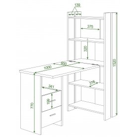Письменный стол СТЛ-ОВ+С100Прям Н