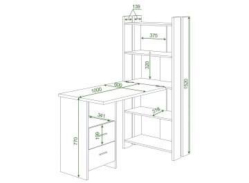 Письменный стол СТЛ-ОВ+С100Прям НБЕ