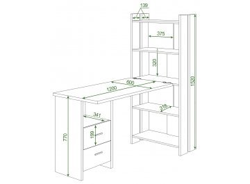 Письменный стол СТЛ-ОВ+С120Прям БЕ