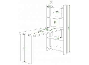 Письменный стол СТЛ-ОВ+С120Прям без тумбы Н