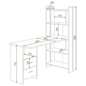 Письменный стол СТЛ-ОВ+С120Прям НБЕ