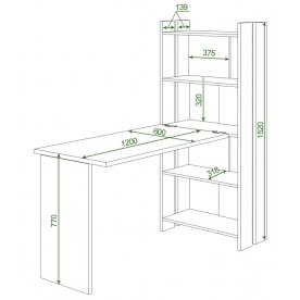 Письменный стол СТЛ-ОВ+С120РПрям без тумбы КВ