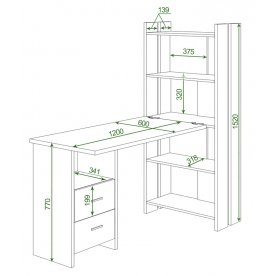 Письменный стол СТЛ-ОВ+С120РПрям Н