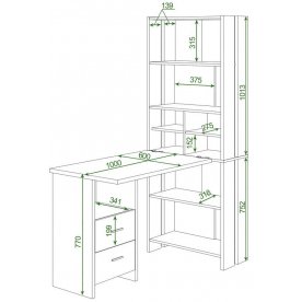 Письменный стол СТЛ-ОВХ +С100РПрям КВ