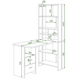 Письменный стол СТЛ-ОВХ +С100РПрям ВК