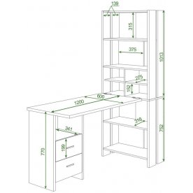 Письменный стол СТЛ-ОВХ +С120Прям ВК