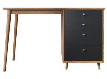 Компьютерный стол Воаб орех / принт 39 с одной тумбой