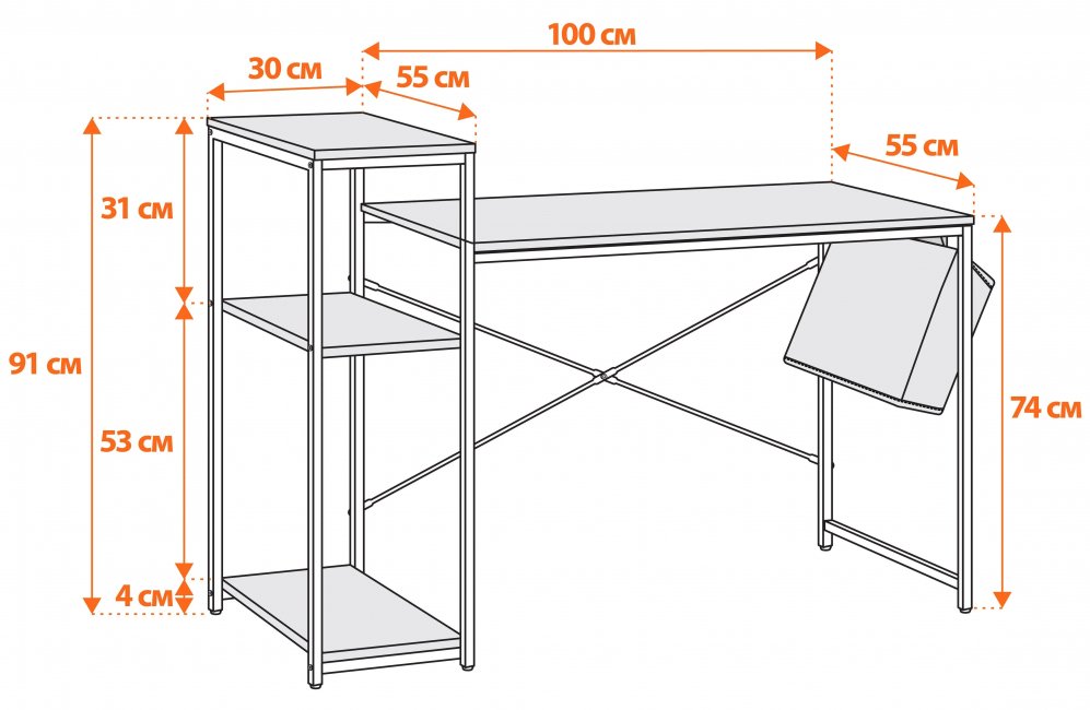 Письменный стол WD-15 burnt