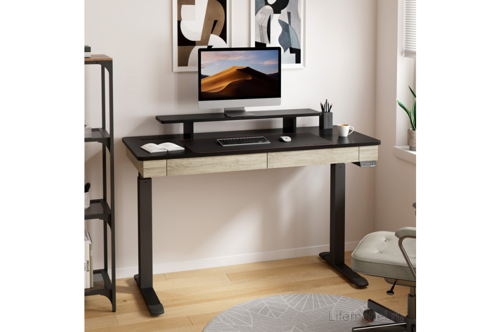 Компьютерный стол ERK-ED-I55-OG серый / черный