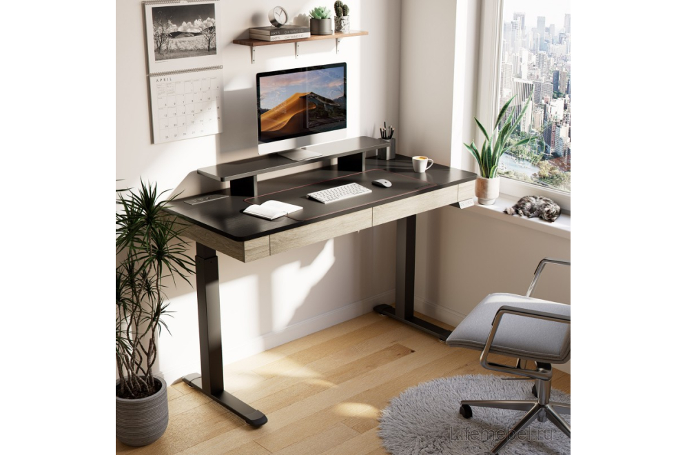 Компьютерный стол ERK-ED-I55-OG серый / черный