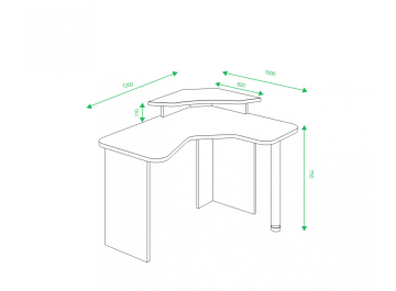 Письменный стол СКЛ-ИгрУгл120