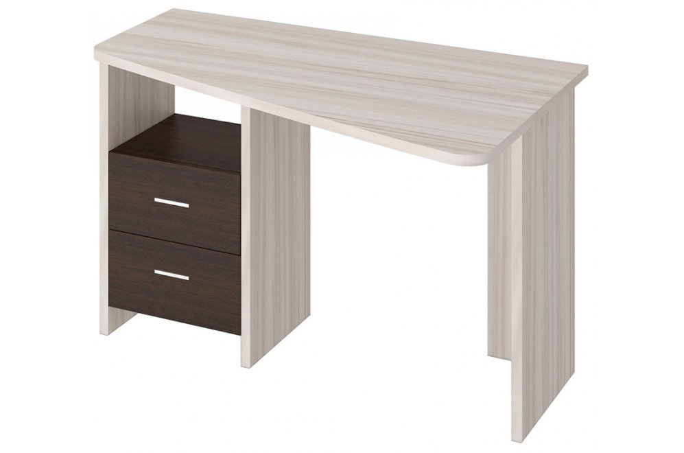 Стол компьютерный 120 х 60 см трапеция карамель / венге правый