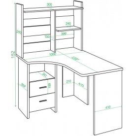 Компьютерный стол с надстройкой 100х120