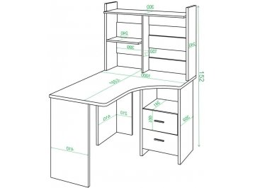 Компьютерный стол с надстройкой 100х120