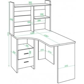 Компьютерный стол с надстройкой 100х120