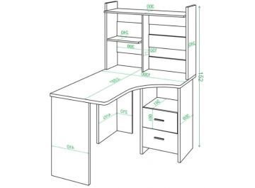 Компьютерный стол с надстройкой 100х120