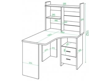 Компьютерный стол с надстройкой 100х120
