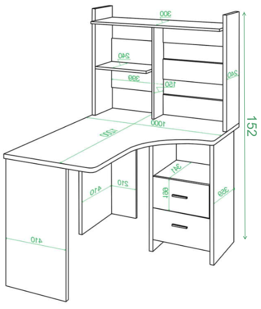Стол компьютерный Норина 100 x 120 см угловой венге / карамель правый