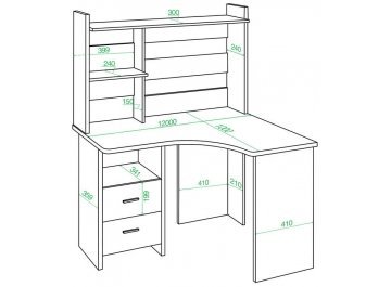Компьютерный стол с надстройкой 120х100