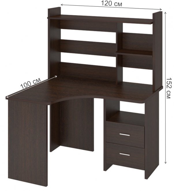 Стол компьютерный Орина см угловой венге левый