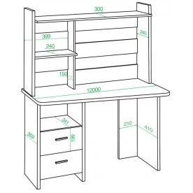 Компьютерный стол с надстройкой 120х60