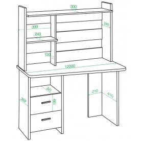 Компьютерный стол с надстройкой 120х60